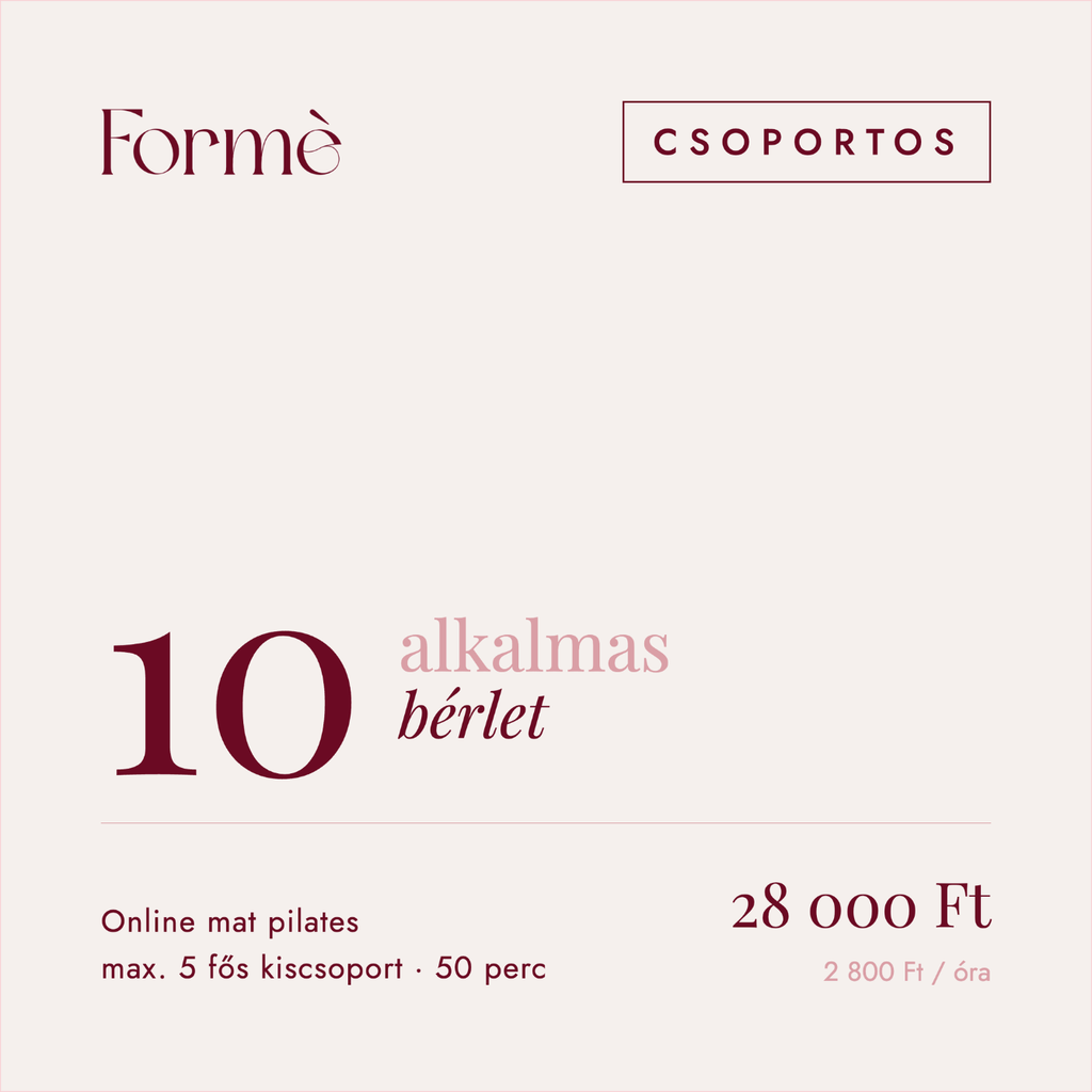 10 alkalmas bérlet - Csoportos